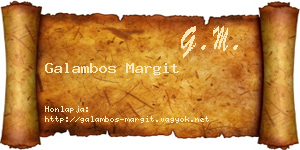 Galambos Margit névjegykártya
